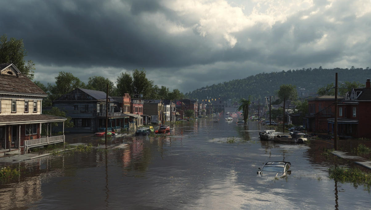crisisweb flood crisis with water overflowing streets